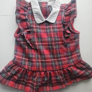 Janie and Jack Red Plaid Ruffle Blouse